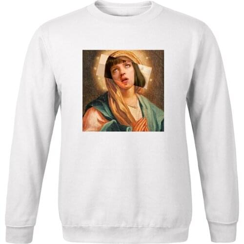Virgin Mary Pulp Fiction Men Sweatshirt New Hip Hop Funny 2020 Fashion spring autumn clothing Streetwear man high quality tops
