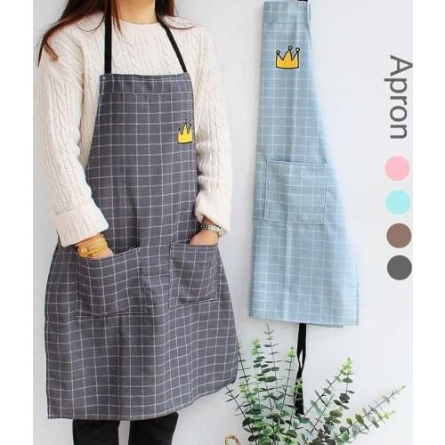 Apron Polyester Cotton Painted Clothes Kitchen Workwear Cotton Fabric Apron