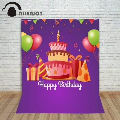 Allenjoy Photography Backdrops Invitation Cake Gift Balloons Photo Background Christmas Thin Vinyl Backgrounds for Photo Studio