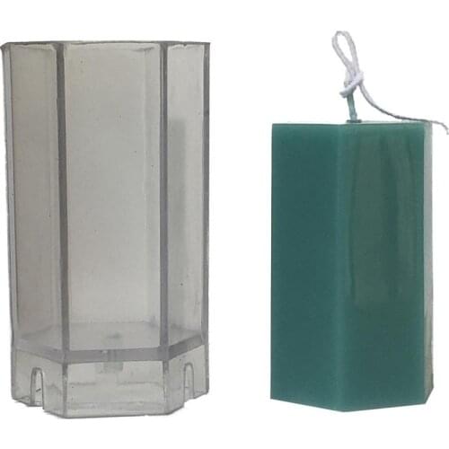 1pc Candle Mold Hexagon Candle Mould Manual DIY Making Candle Tealight Shapping Wax Resin Clay Mould Plastic Handmade Model