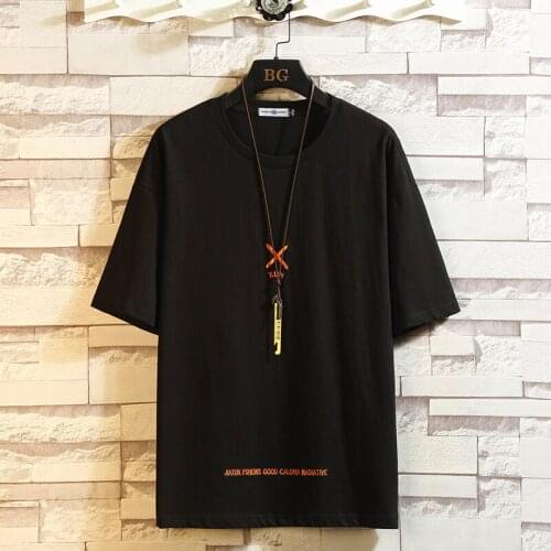 Short Sleeve T Shirt Mens 2021 Summer White Black Tshirt Top Tees HIP HOP PUNK ROCK Fashion Clothes Plus Size 4XL 5XL O NECK