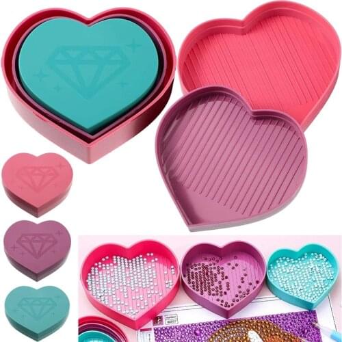 5D Diamond Painting Tool Heart-Shaped Drill Diamond Tray Box Diamond Embroidery Accessories Large Capacity Tray Drill Plate Tray