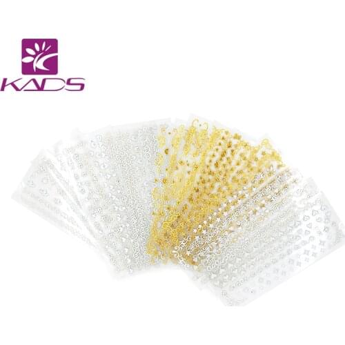 KADS New Fashion 10pcs/set 3D Transfer Nail Art Sticker Mix Gold&Silver Nail Self Adhesive Sticker ManicureDecorations Tools