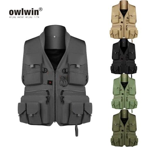 Korean fishing vest fast dry fish vest breathable material Round neck outdoor jacket sport survival utility safety L-3XL