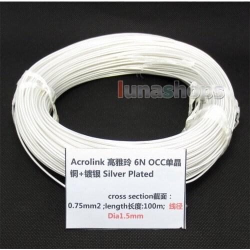 LN004377 100m Acrolink Silver Plated OCC Signal Wire Cable 0.75mm2 Dia:1.5mm For DIY