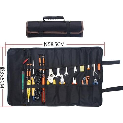 Multifunctional Oxford Canvas Chisel Roll Rolling Repairing Tool Utility Bag Practical with Carrying Handles Bag(without Tools)