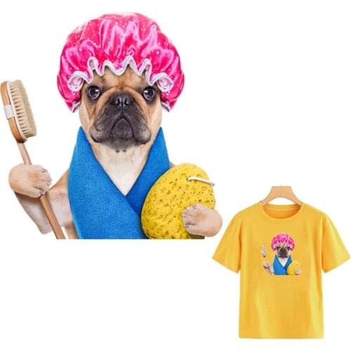 Patch For Clothes Bathing Dog Clothing Stickers Diy T-Shirt Eco-Friendly Stripe Washable Sticker Patch Custom