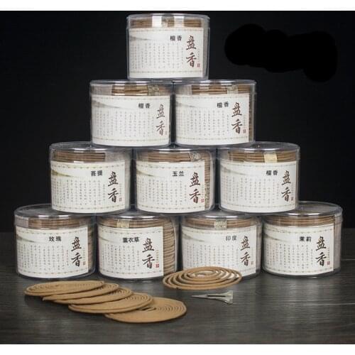 Natural Sandalwood Incense Home Fragrance Coil Incense Spice Antiseptic Refreshing 48 Coils Per Box Jasmine Rose Magnolia