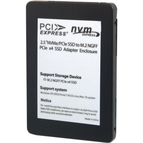 NGFF M.2 M-key PCIe SSD Case Enclosure SFF-8639 NVME U.2 Converter for Mainboard Replace Intel SSD 750 p3600 p3700 Black