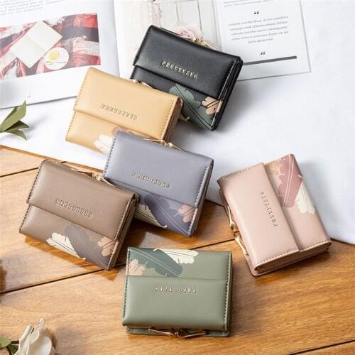 New Women Pu Leather Wallet Fashion Female Short Hasp Purses Colorful Money Bag for Girls Coin Purse Card Holder Portable Clutch