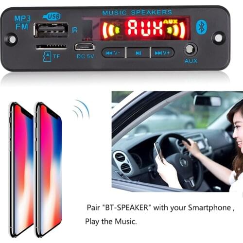 Bluetooth 5.0 MP3 Decoder Board FM Radio Support TF Card USB AUX Audio Decording Board 5V 12V DIY MP3 Player Kit