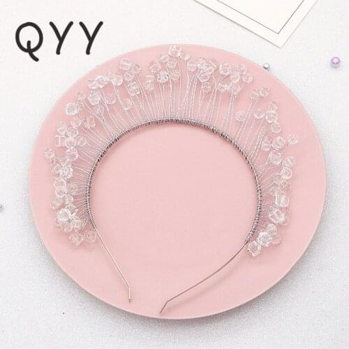 QYY Crystal Fashion Headband Hair Accessories for Women Headpiece Wedding Crown Bridal New Fashion Party Wedding Jewelry Gifts