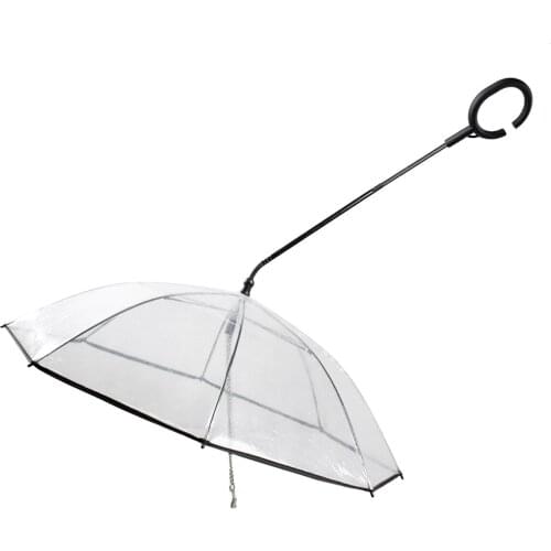 Adjustable Leash for Walking Dogs in Rainy Day Transparent Pet Umbrella Dog C-shaped Umbrella Pet Products Factory Direct Sales