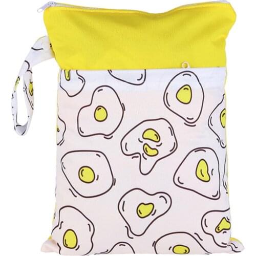 [simfamily] New Wet Bag Washable baby doll diaper bag Cloth Nappies Double Pocket Travel Bag 28x36CM Maternity Diaper Bags