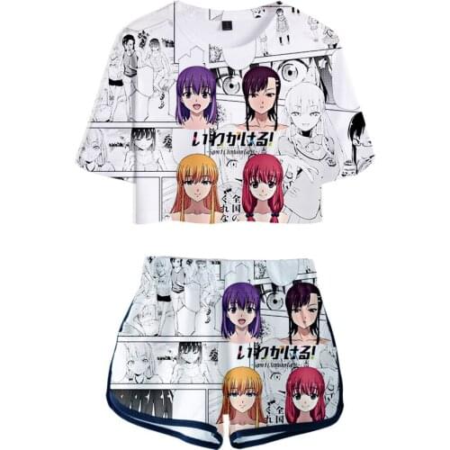 2020 3D Sport Climbing Girls Two Piece Set Short Crop Top + Shorts Sweat Suits Women Tracksuit Two Piece Outfits Summer Sets