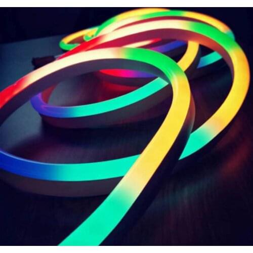 LED Neon Pixel Strip Dream Color WS2811 60leds/m DC12V DC24V Running RGB Flex Neon Rope Light Waterproof PVC Neon Strip Tape