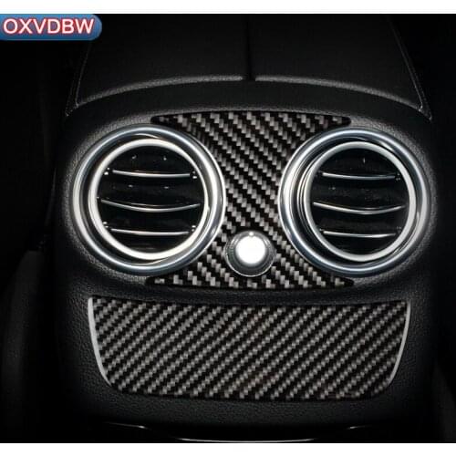 Carbon Fiber Car Rear Air Conditioning Outlet Panel Frame Cover Trim For Mercedes C Class W205 C180 C200 GLC Car Styling