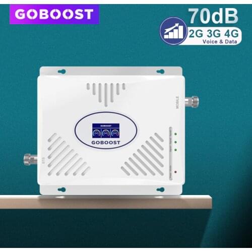 GSM Repeater 2G 3G 4G Signal Booster 900 1800 2100 Tri Band LTE 2600 4G Cell Phone Amplifier 3G 70dB GSM Cellular Amplifier 4G
