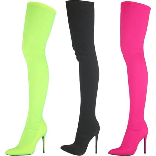 TIMETANG Hottest Lady Customize Over the Knee Long Boots Sexy Curve Well Fitting Pointed Toe Women High Heels Woman Shoes