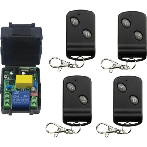 1 channel ON/OFF 220V Wireless Remote Control Switch for Lamp & Light 1 receiver+4 remote control