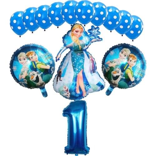 1set elsa And Anna Princess Foil Helium Balloons Baby Shower 30inch Number Girl Air Globos Birthday Party Decorations Kids Toys