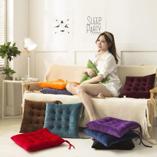 Crystal Velvet Seat Cushion Chair Floor Throw Pillow for Kitchen Modern Sofa Car Seat Pad Thick Cushions Home Decor 40*40cm 1pc