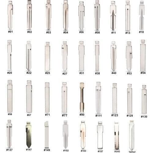 10pcs Metal Blank Uncut Flip KD Remote Key Blade Blank #1 #2 #3 #4 #6 #8 #11 #13 #18 #20 #22 #25 #27 KD Car Key Blade