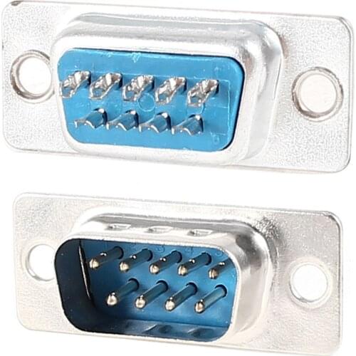 10PCS RS232 DB9 Serial VGA 9 Pin Female 2 Rows Solder Type Plug D-SUB Male Plug Socket Connector
