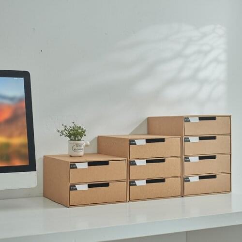 2/3/4 Layers Paper Drawer Type Storage Cabinet Desk File Finishing Box Home Office Storage Drawers