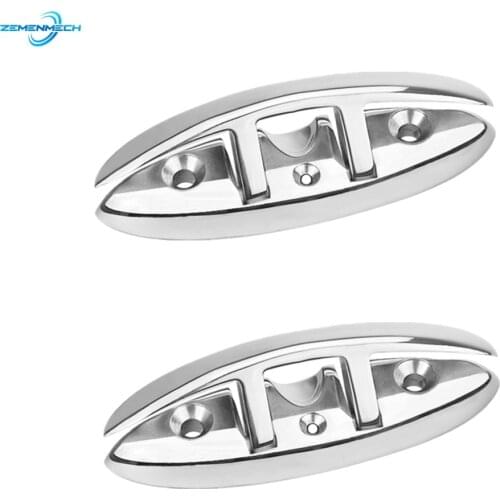 2PC 316 Stainless Steel Boat Flip Up Folding Pull Up Cleat Dock Deck Line Rope Mooring Cleat Marine Boat Accessories Yacht Kayak