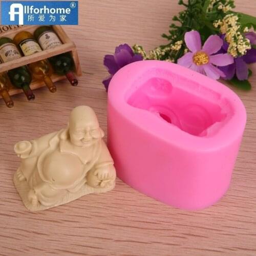 3D laughing Buddha Silicone Soap mold Soap DIY Mold Resin Polymer Clay Cake Candle Decorating Mould Handmade soap mold
