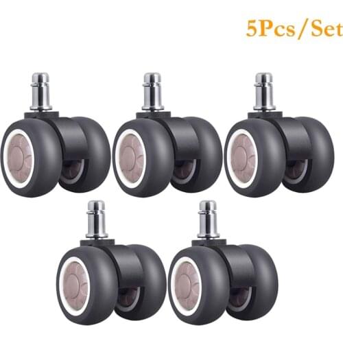 5Pcs/Set 2" Universal Wheel 11mm Circlip Rubber Mute Wheel For Replace Furniture Office Chair Old wheel Can load 550 pound
