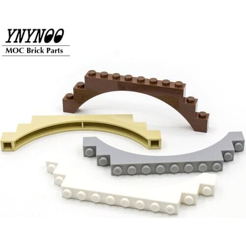5Pcs/lot Bricks Curved 6108 Brick Arch 1x12x3 fit for MOC Building Blocks Parts Compatible with 18838 14707 City House DIY Toys