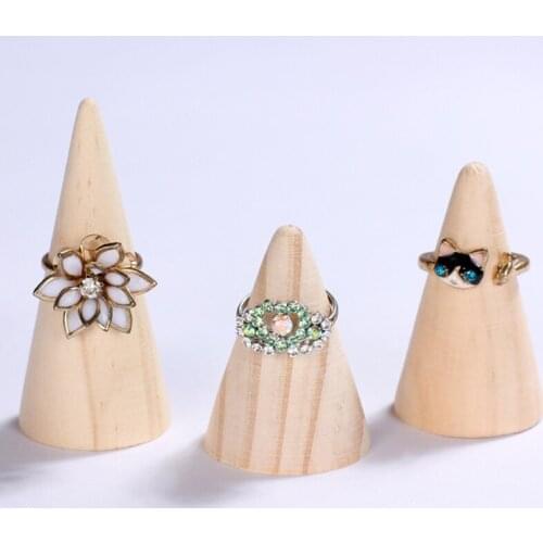 5pcs Solid Wood Bangle Bracelet Display Stand with Round Bottom Jewelry Holder Jewelry Organizer for Shop Showcase Ring Display