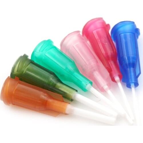6pcs 6colors DIY Plastic Mixed Syringe Needle Tips Blunt Dispensing Syringe Flexible Tip 14-25Ga For Glue Dispenser