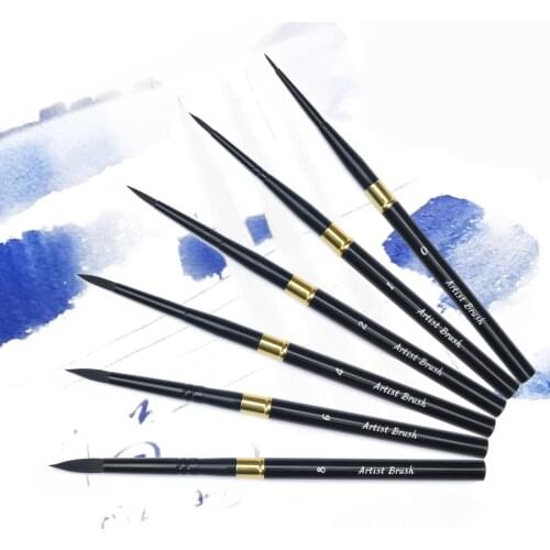 6Pcs Nylon Artist Paint Brushes Set Professional Watercolor Oil Acrylic Painting Brushes Art Painting Supplies Drawing Pen Brush