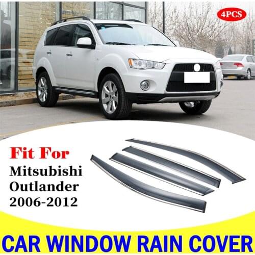Car window rain cover For Mitsubishi Outlander 2006-2013 Exterior Visor Vent Shades Window Sun Rain Guard car accessories