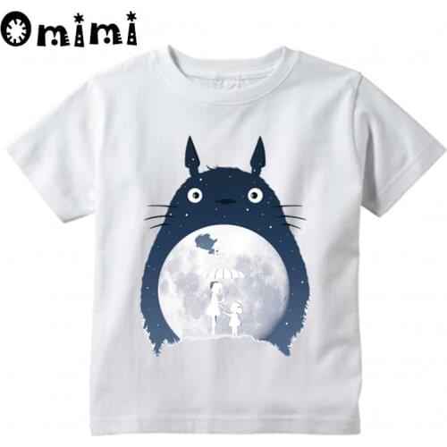 Kids Anime Totoro Design T Shirt Boys/Girls Great Casual Kawaii Short Sleeve Tops Childrens Funny T-Shirt
