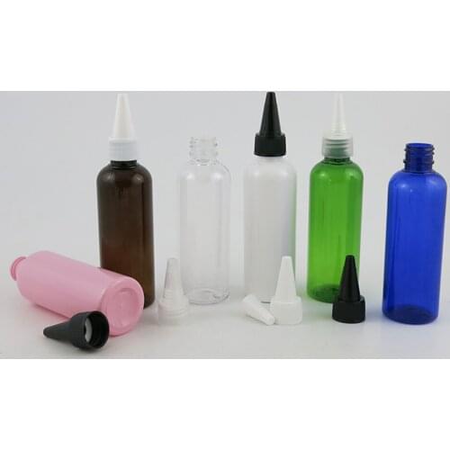 24 x 100ml Travel Refillable Lotion Cream Plastic Bottle with Plastic Spout Cap 100cc PET Dispensing Cosmetic Bottle with Cap