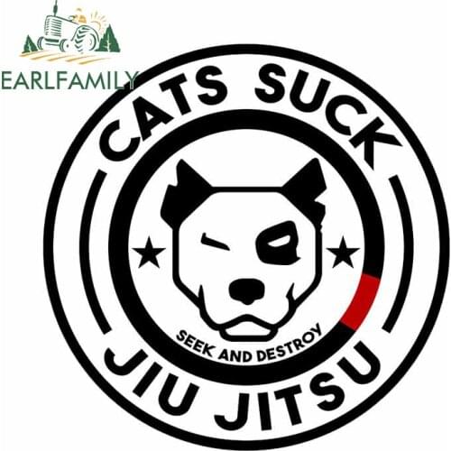 EARLFAMILY 13cm x 13cm for Cats Suck Jiu Jitsu Vinyl Car Stickers Waterproof Scratch-proof Window Decal Custom Printing Decal