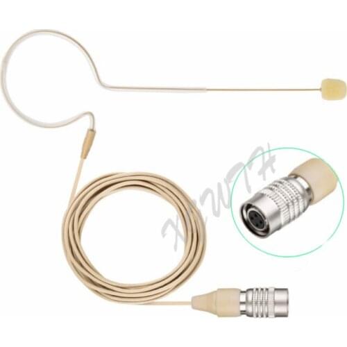 Headworn Mic Hirose 4 Pin Plug Head Microphone for Audio Technica Wireless System Bodypack Transmitter Single Earhook Mic