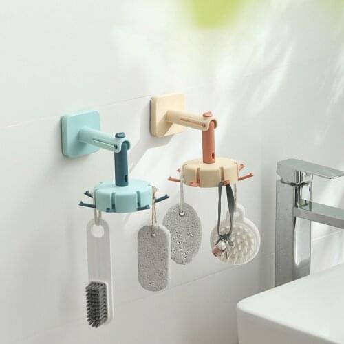 Kitchen Rotary Hook Wall Mounted Kitchenware Storage Rack Accessories Spoon Hanger Organizer For Kitchen Bathroom