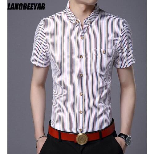 Мужские приталенные рубашки LANGBEEYAR China At AliExpress