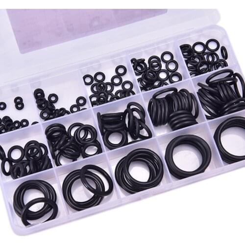 200Pcs O Black Ring Kit Hydrolock Rubber O-Rings Washer Gasket Sealing Assortment