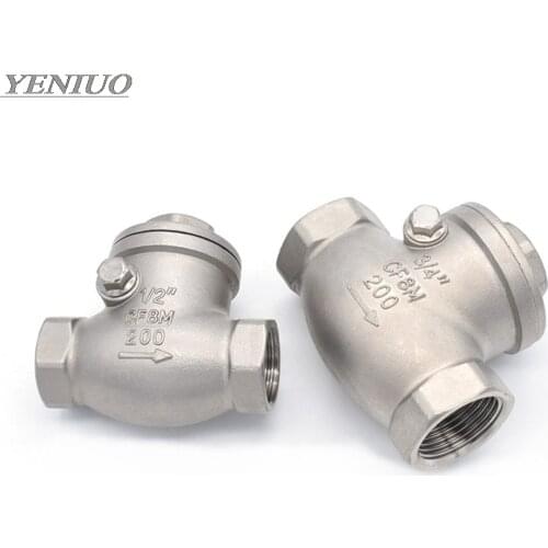 Stainless steel wire mouth horizontal non-return valve 304 stainless steel female thread swing check valve 1/2" 3/4" 1" 1-1/4"