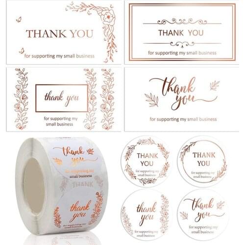 38/5*9cm 50pcs Pink Thank You for Supporting My Small Business Card Thanks Greeting Card Appreciation Cardstock for Sellers Gift