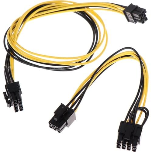PCI express 6pin to 6+2Pin Power supply Cable GPU 6 pin 8pin power cord 20cm/50cm