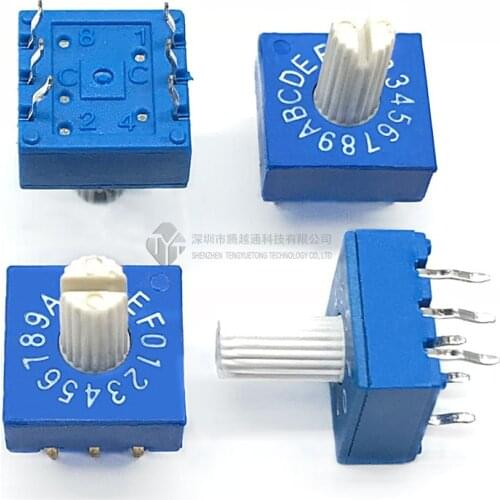 0-F rotary encoder switch with handle DIP switch 16-bit PCB encoder 8421C positive code 3:3 switch