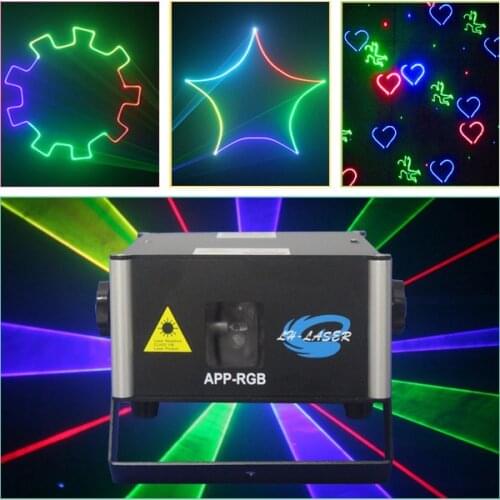 Programmable text design mobile phone APP full color 1000MW animation laser wedding lights