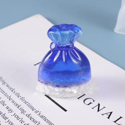 Crystal Epoxy DIY Resin Mold Purse Lucky Bag Decoration Casting Silicone Mould J78F